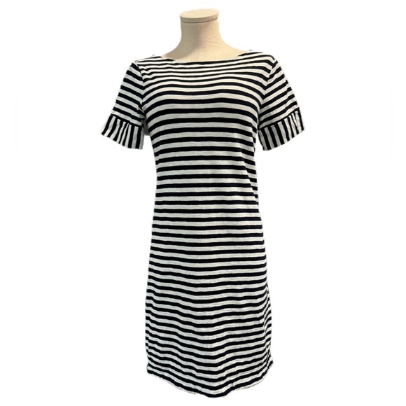 Boden Dresses & Skirts - BODEN women’s size 4 short sleeve cotton striped shirt dress in white and navy